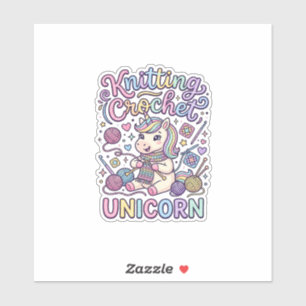 Eenhoring Breien Haak Eenhoring Betoverende Witte  Sticker