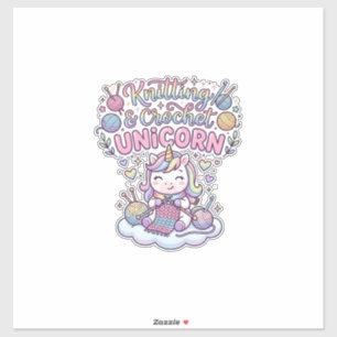 Eenhoring Breien Haak Eenhoring Schattige Typograf Sticker