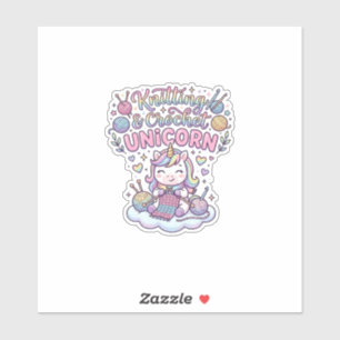 Eenhoring Breien Haak Eenhoring Schattige Typograf Sticker