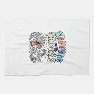 Eenhoring Camping met Eenhoring Kawaii Sticker en Theedoek