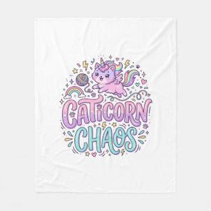 Eenhoring Caticorn Chaos Mooie Pastel Product Graf Fleece Deken