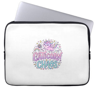 Eenhoring Caticorn Chaos Mooie Pastel Product Graf Laptop Sleeve
