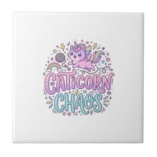 Eenhoring Caticorn Chaos Mooie Pastel Product Graf Tegeltje