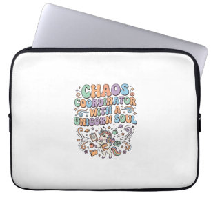 Eenhoring Chaos Coördinator met een Eenhoring Ziel Laptop Sleeve