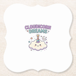 Eenhoring Cloudicorn Dromen Trendy Grafisch T-shir Kartonnen Onderzetters