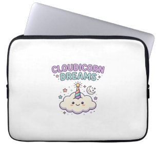 Eenhoring Cloudicorn Dromen Trendy Grafisch T-shir Laptop Sleeve