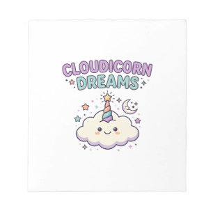 Eenhoring Cloudicorn Dromen Trendy Grafisch T-shir Notitieblok