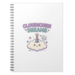 Eenhoring Cloudicorn Dromen Trendy Grafisch T-shir Notitieboek