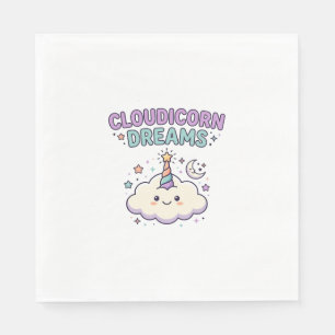Eenhoring Cloudicorn Dromen Trendy Grafisch T-shir Servet