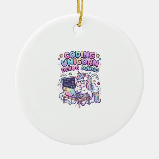 Eenhoring Code Eenhoring Debug Team Charmerende Ma Keramisch Ornament (Voorkant)