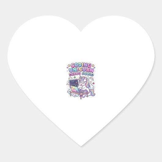 Eenhoring Codeer Eenhoring Debug Team Charmerende  Hart Sticker (Voorkant)