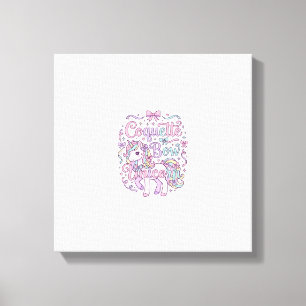 Eenhoring Coquette Boog Eenhoring Schattig Pastel Canvas Afdruk
