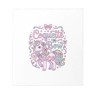 Eenhoring Coquette Boog Eenhoring Schattig Pastel  Notitieblok