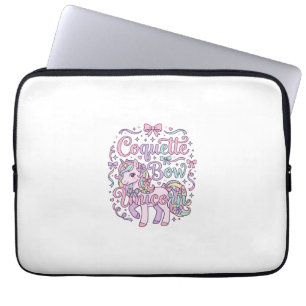 Eenhoring Coquette Strik Eenhoring Schattig Pastel Laptop Sleeve