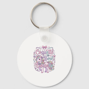Eenhoring Coquette Strik Eenhoring Schattig Pastel Sleutelhanger