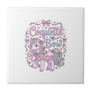 Eenhoring Coquette Strik Eenhoring Schattig Pastel Tegeltje