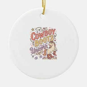 Eenhoring Cowboylaarzen Eenhoring Whimsical Zazzle Keramisch Ornament