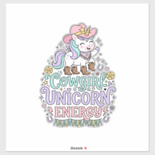 Eenhoring Cowgirl Eenhoring Energie Schattig Paste Sticker