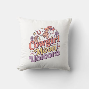 Eenhoring Cowgirl Maan Eenhoring Whimsical Merch O Kussen