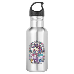 Eenhoring Cute maar Licht Wild Witte Achtergrond C Waterfles
