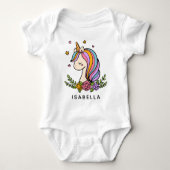 Eenhoring Cute Whimsical Meisjesachtige Gepersonal Romper (Voorkant)