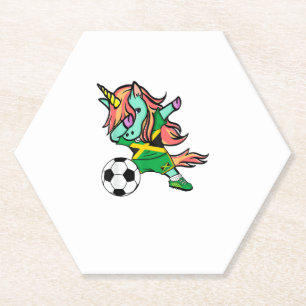 Eenhoring Dab Jamaica Voetbalshirt Jamaicaanse Voe Kartonnen Onderzetters
