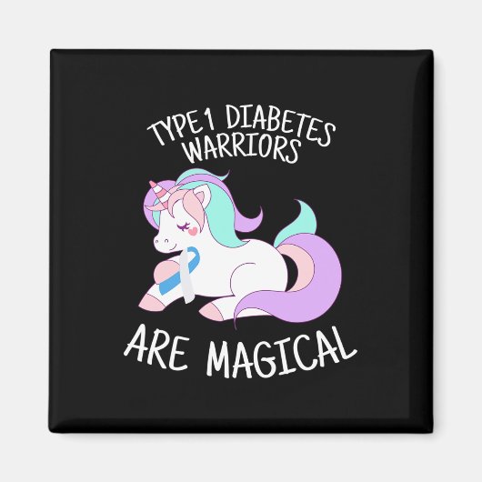 Eenhoring Diabetes Krijger Cadeau Magneet (Voorkant)