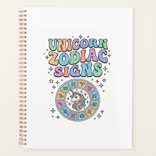 Eenhoring Dierenriem Tekens Kawaii Vectorontwerp_1 Planner (Voorkant)