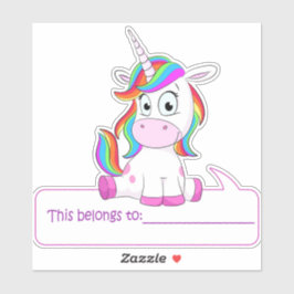 Eenhoring Dit Hoort Bij - Terug Naar School  Sticker