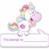 Eenhoring Dit Hoort Bij - Terug Naar School Sticker (Voorkant)