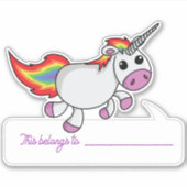Eenhoring Dit Hoort Bij - Terug Naar School Sticker (Voorkant)