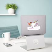 Eenhoring Dit Hoort Bij - Terug Naar School Sticker (Laptop op bureau)