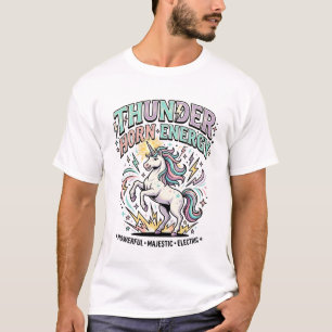 Eenhoring Donderslang Energie Retro Stijl Product  T-shirt