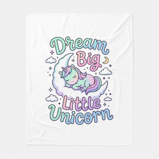 Eenhoring Droom Groot Klein Eenhoring Cadeau Idee Fleece Deken (Voorkant)