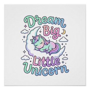 Eenhoring Droom Groot Klein Eenhoring Cadeau Idee  Perfect Poster