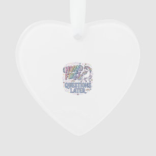 Eenhoring Eerst Vragen Later Schattige Sticker Ornament