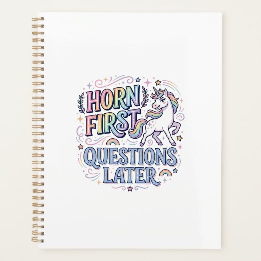 Eenhoring Eerst Vragen Later Schattige Sticker Planner (Voorkant)