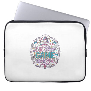 Eenhoring Eet Slaap Spel Eenhoring Speelse Print o Laptop Sleeve