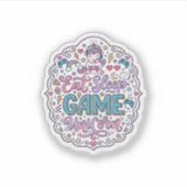 Eenhoring Eet Slaap Spel Eenhoring Speelse Print o Sticker (Voorkant)