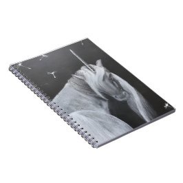 Eenhoring en paardenbloem spiraal foto notitieboek