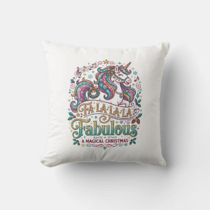 Eenhoring Fa La La La Fabulous Witte Achtergrond S Kussen