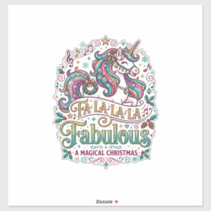 Eenhoring Fa La La La Fabulous Witte Achtergrond S Sticker