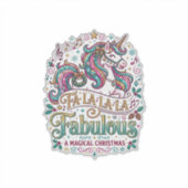 Eenhoring Fa La La La Fabulous Witte Achtergrond S Sticker (Voorkant)