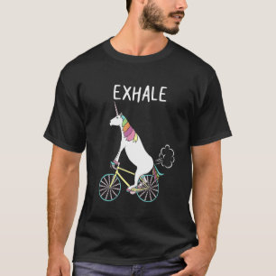 Eenhoring Fietst Uitademen Fietser Wielrenner T-shirt