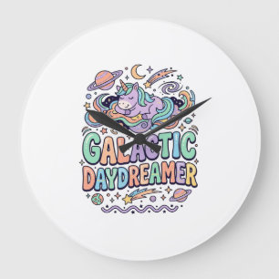Eenhoring Galactische Droomdenker Kawaii Sticker e Grote Klok