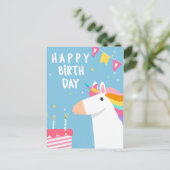 Eenhoring Gelukkige Verjaardag Briefkaart (Staand voorkant)