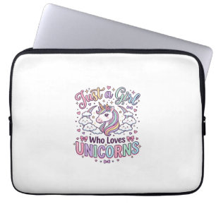 Eenhoring Gewoon een meisje dat eenhoorns leuk vin Laptop Sleeve