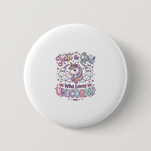 Eenhoring Gewoon een meisje dat eenhoorns leuk vin Ronde Button 5,7 Cm