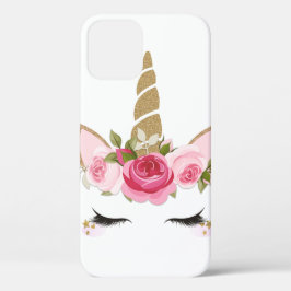 Eenhoring Goud Roze Bloemen Cute Trendy Case-Mate iPhone Case