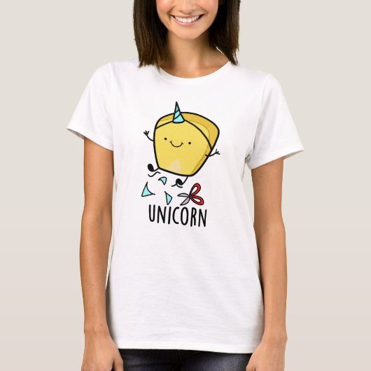Eenhoring Grappige Majoespun T-shirt (Voorkant)